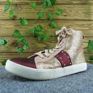 Sam Edelman Youth Girls Sneaker Shoes Pink‎ Synthetic Zip Size 3 Medium